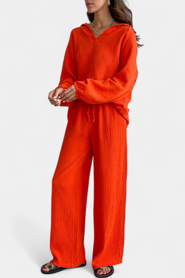 Conjunto de Dos Piezas con Escote en V