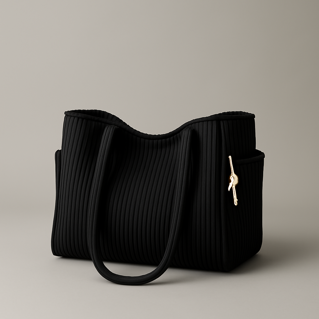 Irene | Bolsa de mano acanalada con detalle de cordón