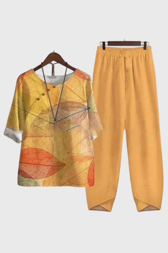 Conjunto Chic de Camisa y Pantalón con Estilo Relajado