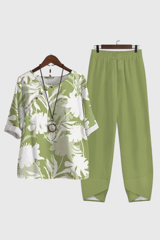Conjunto Chic de Camisa y Pantalón con Estilo Relajado