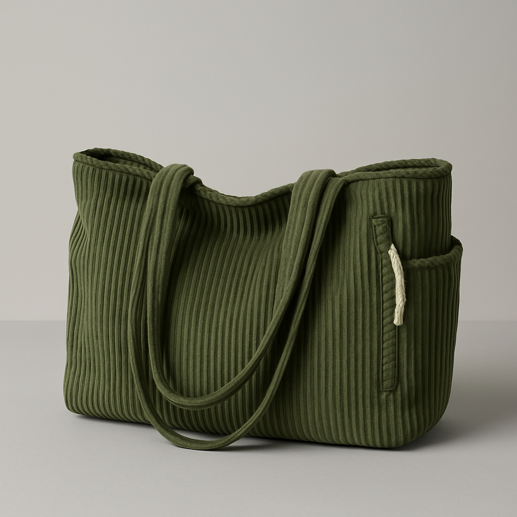 Irene | Bolsa de mano acanalada con detalle de cordón