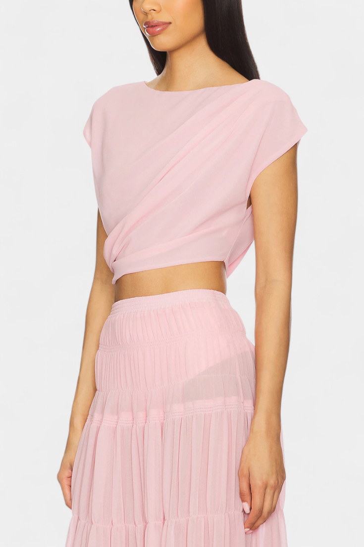 Falda de Chifón con Cintura Elástica y Capas