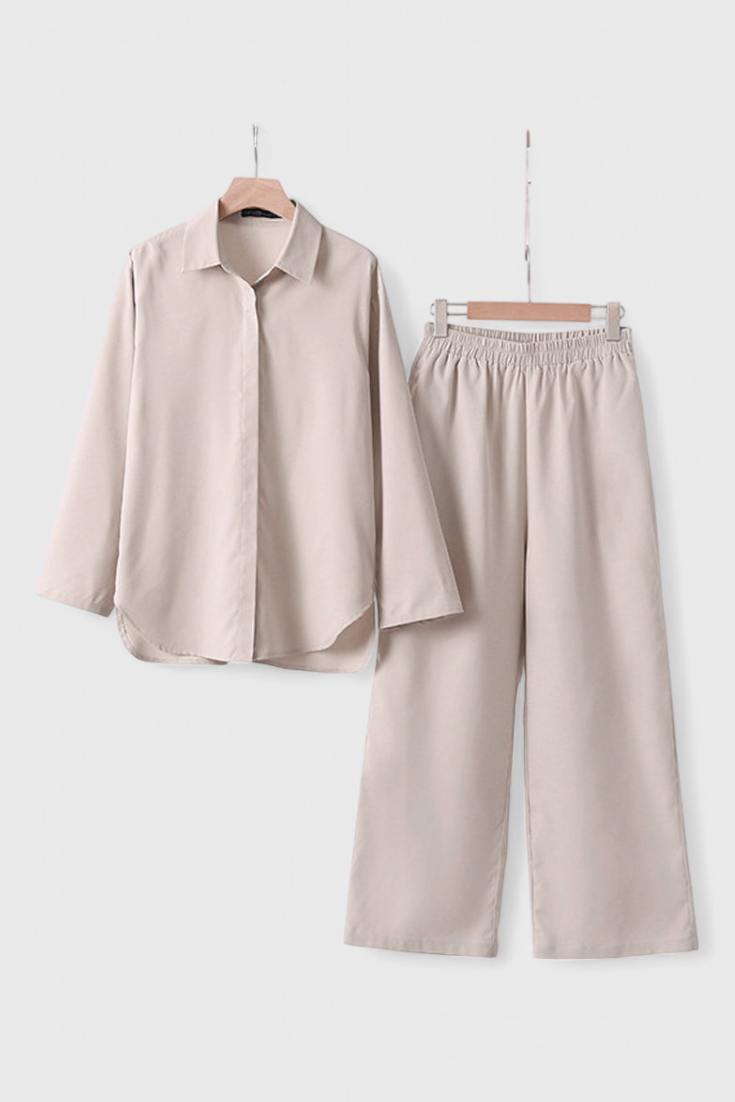 Conjunto de Dos Piezas en Algodón y Lino