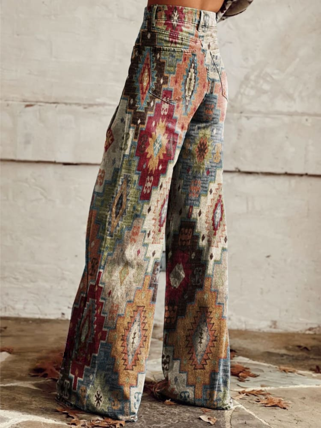 Pantalones Retro con Estampado de Espiga, Elegantes y Modernos