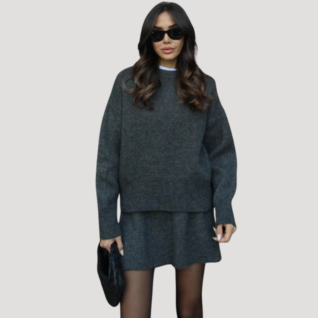 Clara  | Conjunto de falda de punto (Top + Falda)