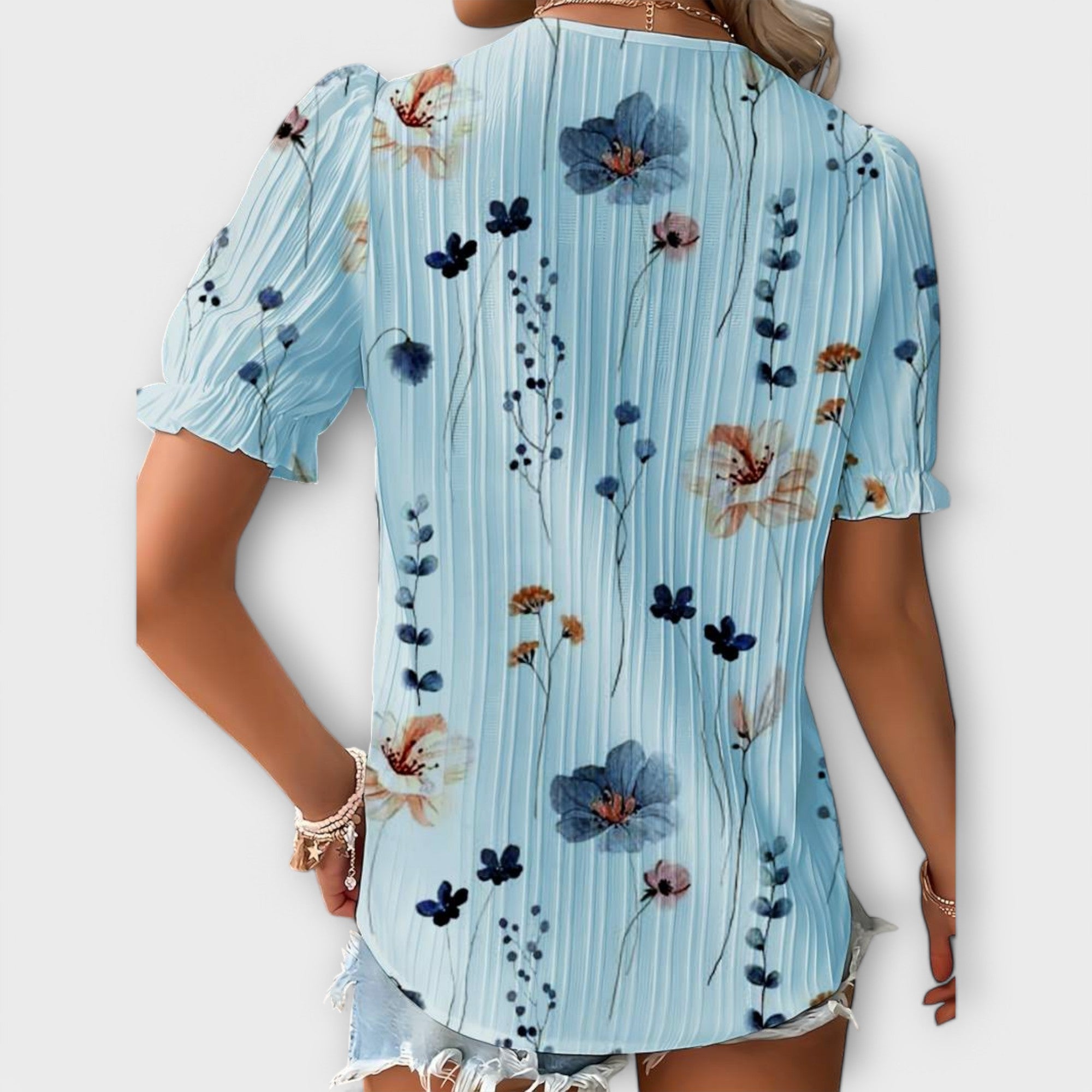 Blusa de Moda con Escote en V