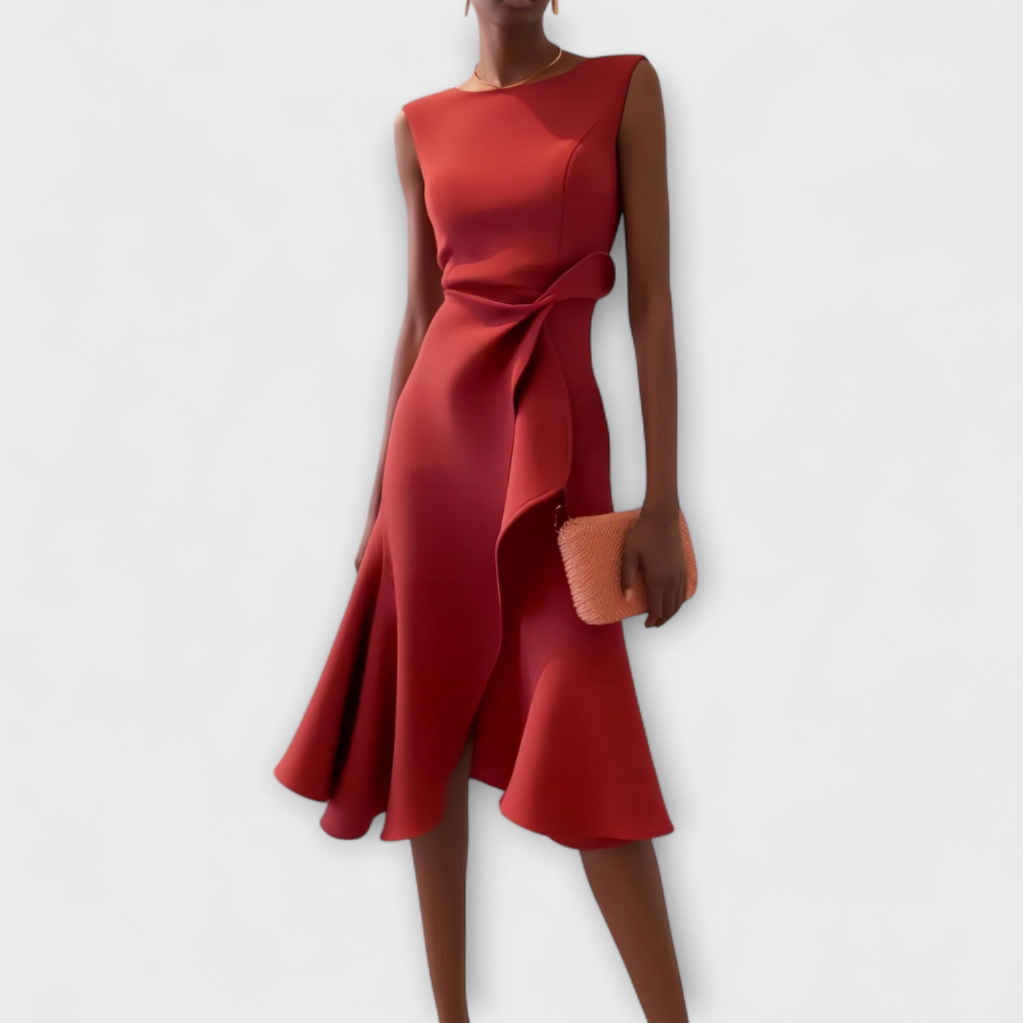 Elena | Vestido Midi Asimétrico Draped