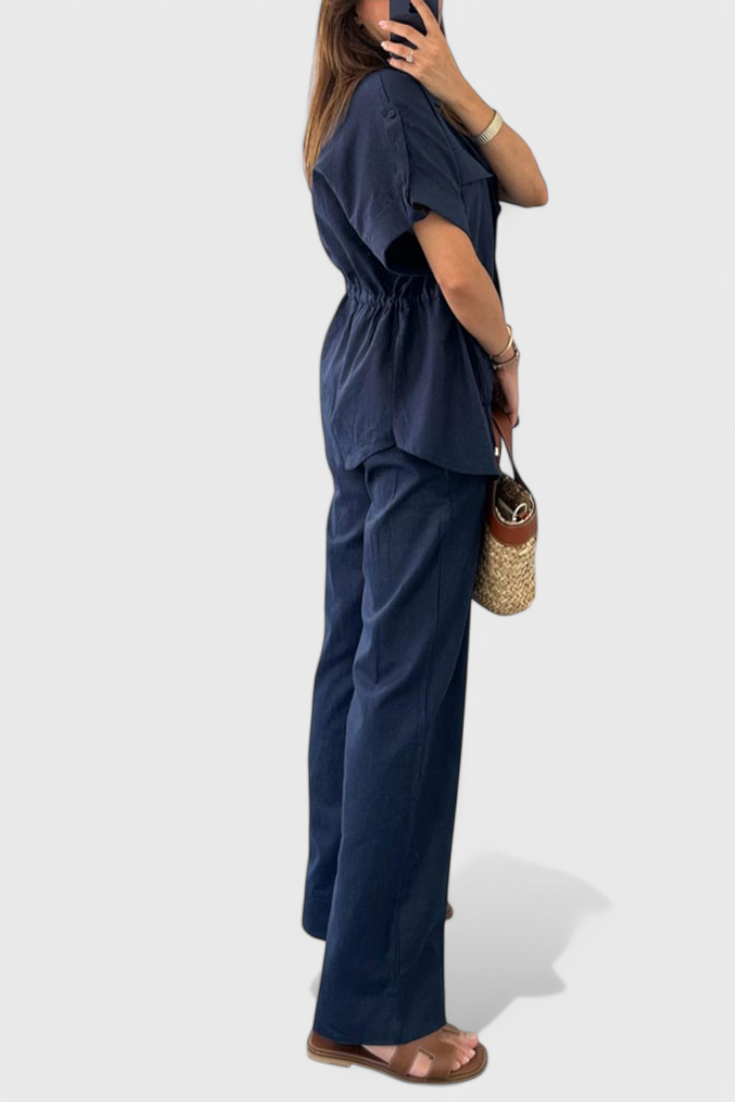 Conjunto de Camisa y Pantalones de Dos Piezas Relaxed