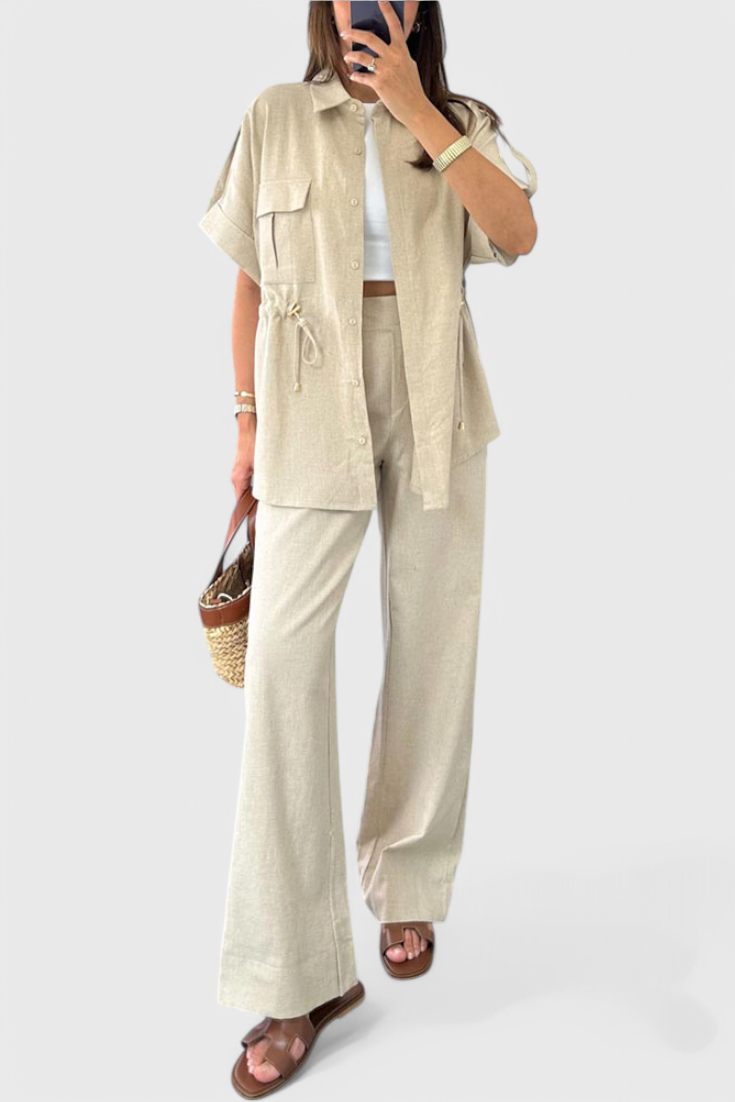 Conjunto de Camisa y Pantalones de Dos Piezas Relaxed