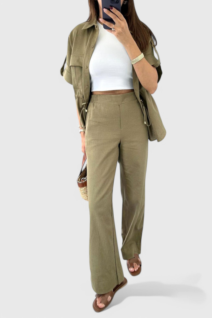 Conjunto de Camisa y Pantalones de Dos Piezas Relaxed
