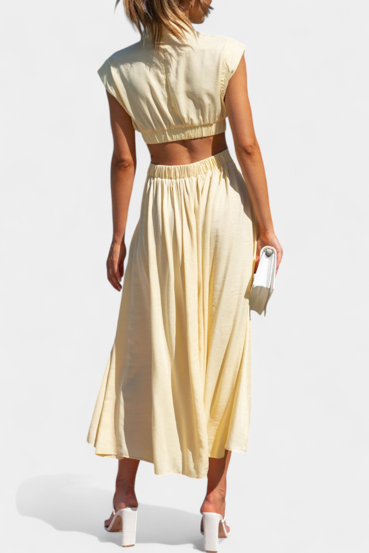 Conjunto de Vestido con Abertura Lateral