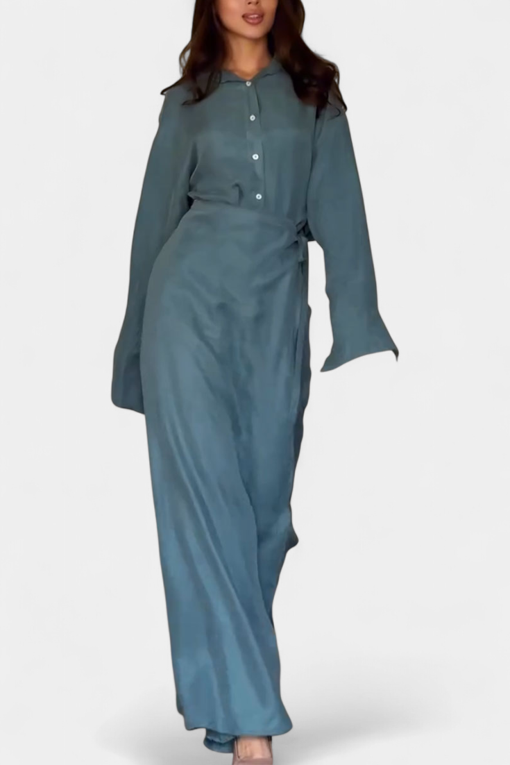 Conjunto Casual de Camisa Suelta y Pantalón Falda