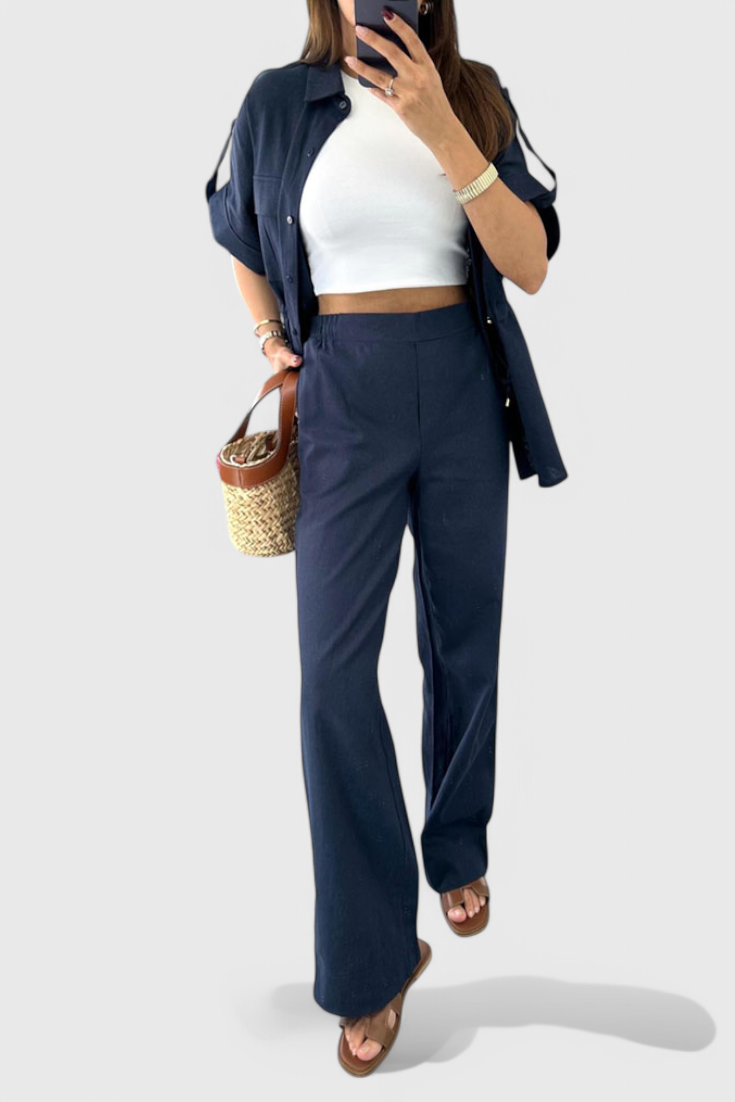 Conjunto de Camisa y Pantalones de Dos Piezas Relaxed