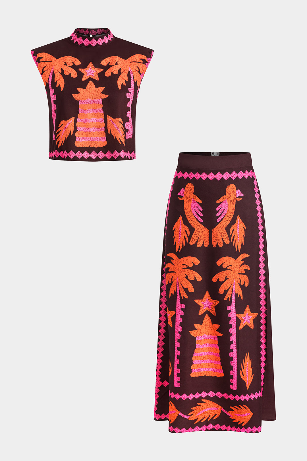 Conjunto de Top y Falda Recortada Coconut Palm