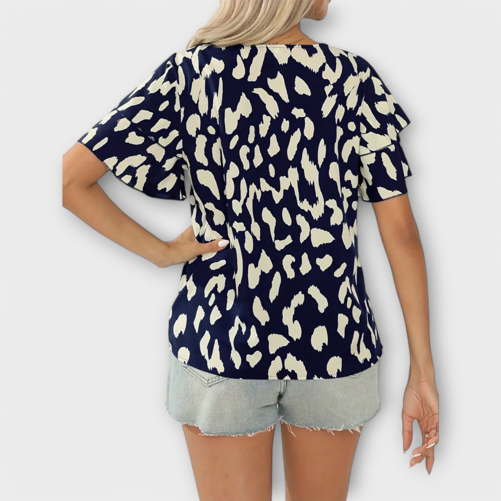 Blusa Casual con Escote Redondo