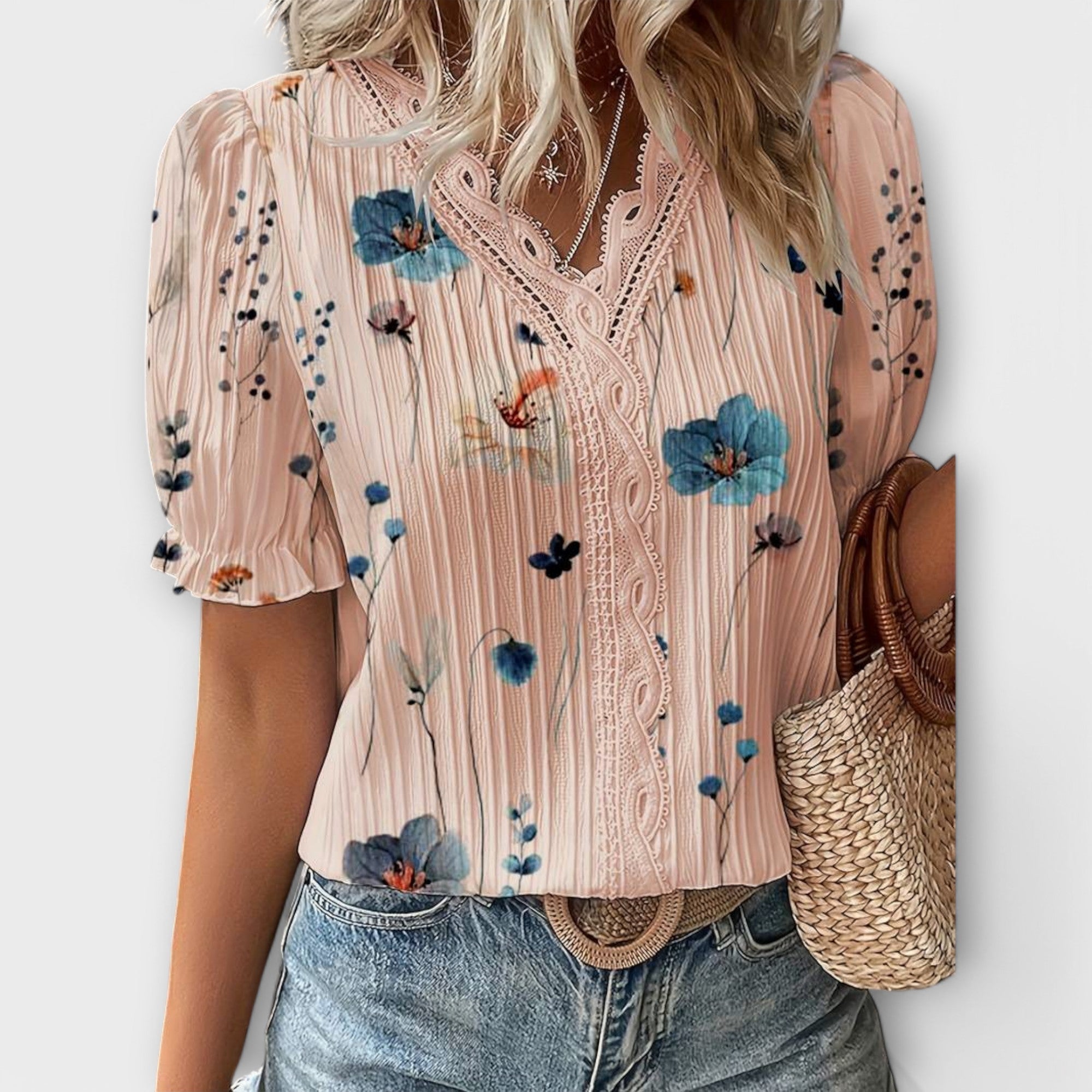 Blusa de Moda con Escote en V