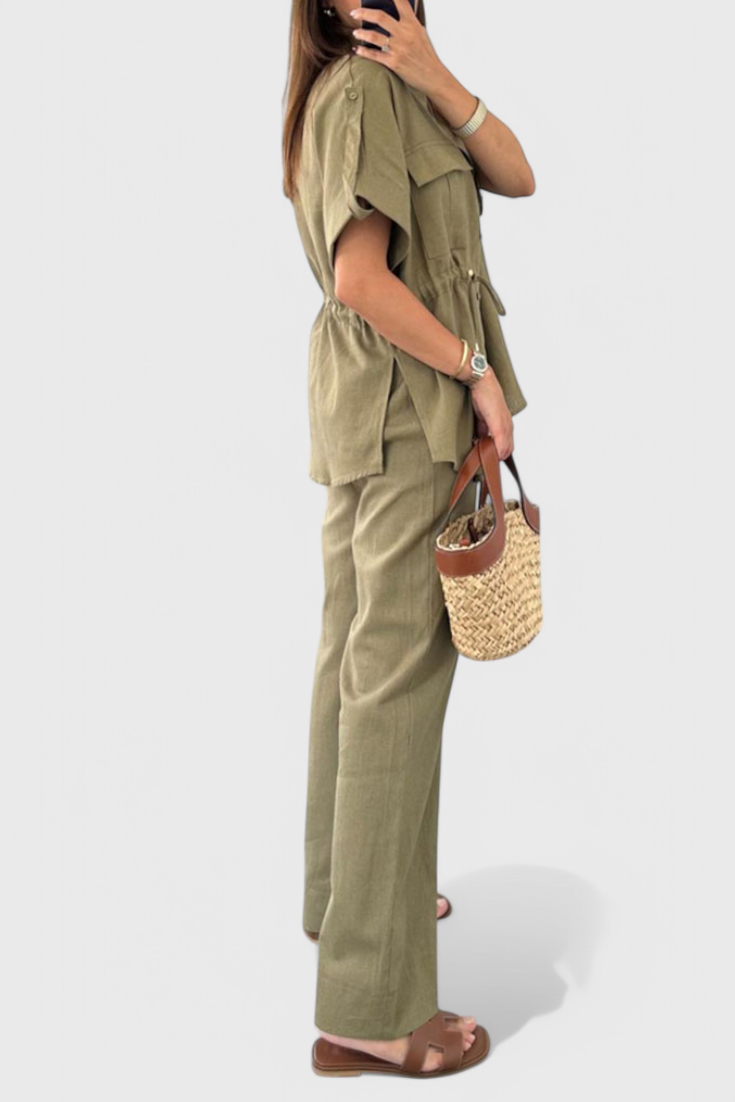 Conjunto de Camisa y Pantalones de Dos Piezas Relaxed