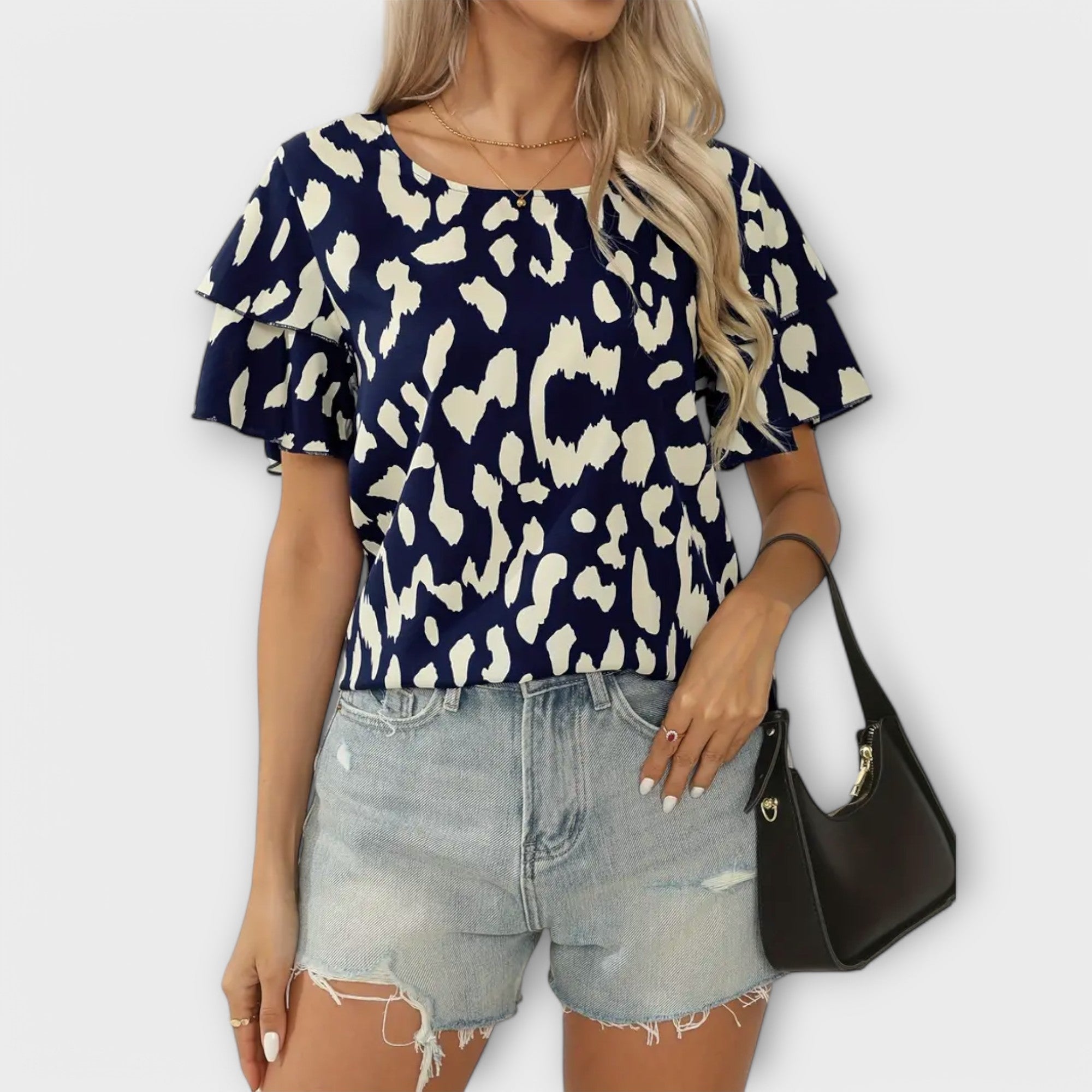 Blusa Casual con Escote Redondo