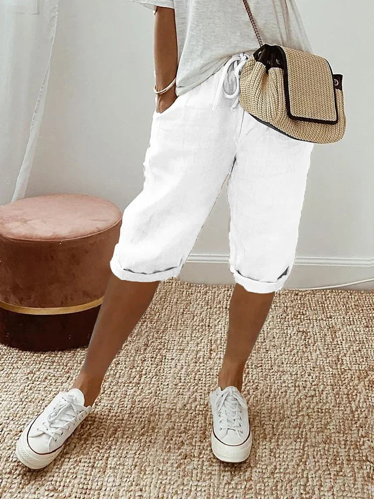 Shorts de Lino y Algodón para Mujer - 1+1 Gratis