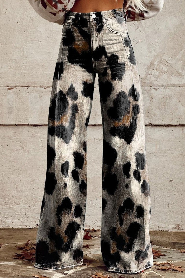 Pantaloni Boho Vintage con Stampa Chic