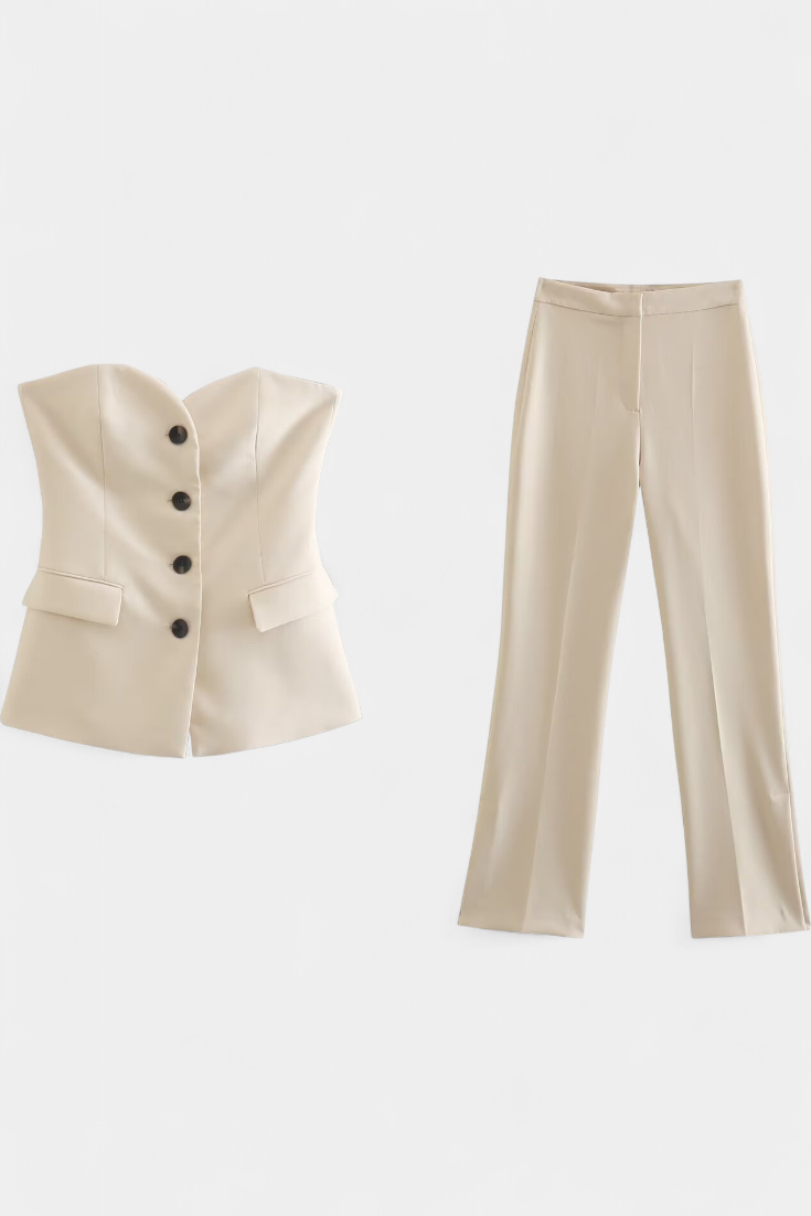 Conjunto Relajado sin Mangas y Pierna Ancha