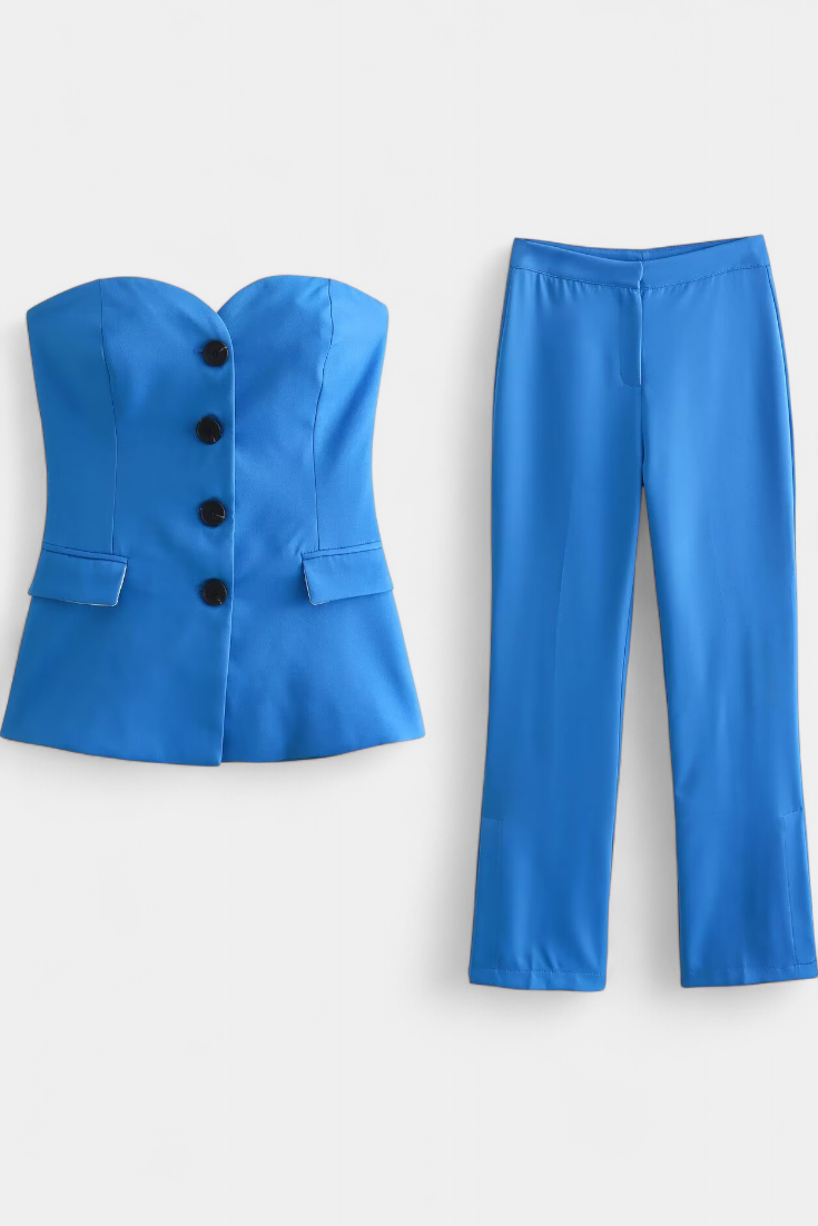 Conjunto Relajado sin Mangas y Pierna Ancha