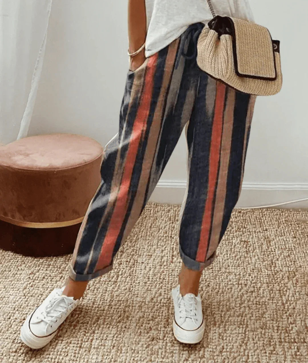 Pantalón elegante de algodón y lino – ¡Dos por uno!