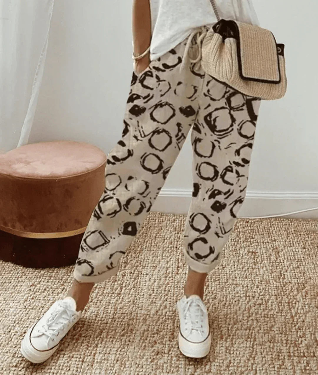 Pantalón elegante de algodón y lino – ¡Dos por uno!