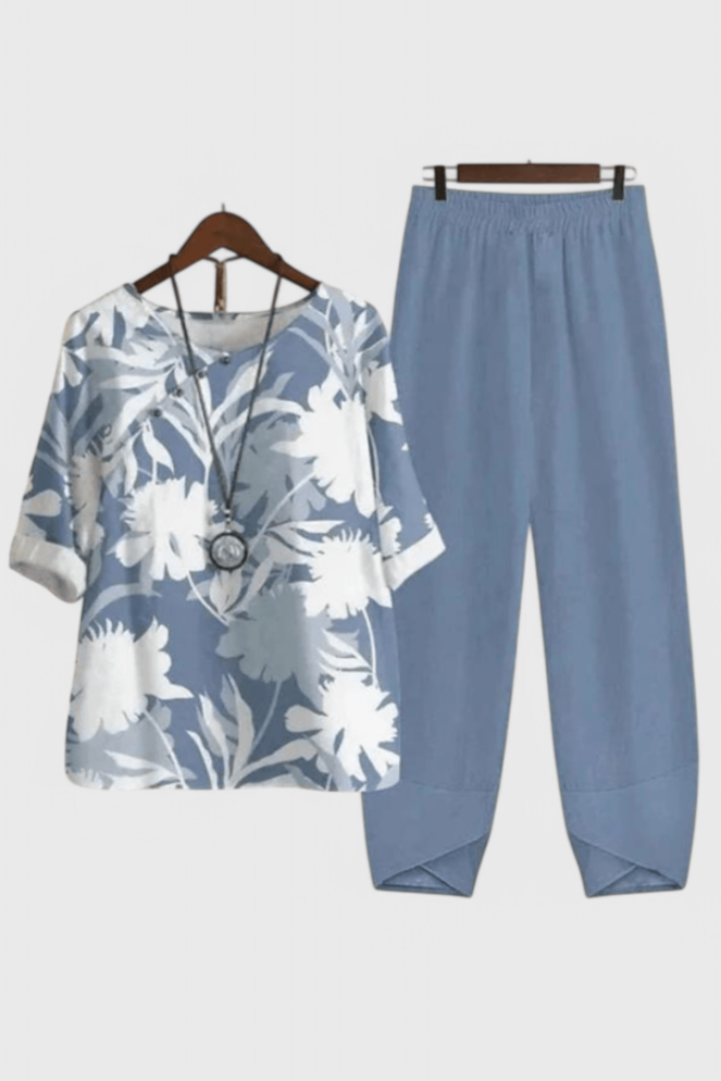 Conjunto Chic de Camisa y Pantalón con Estilo Relajado