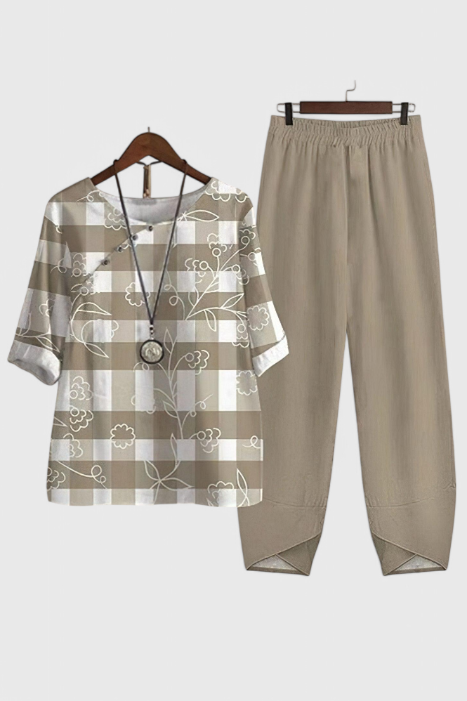 Conjunto Chic de Camisa y Pantalón con Estilo Relajado