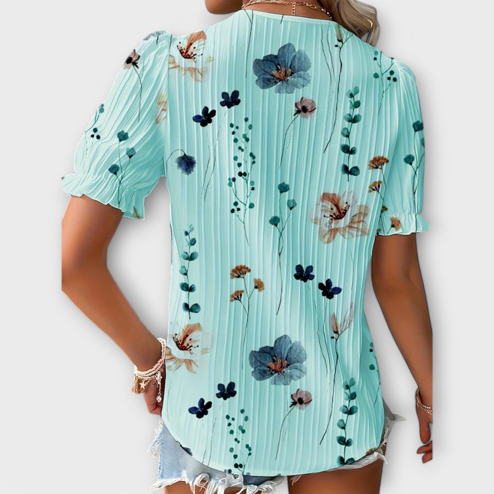 Blusa de Moda con Escote en V