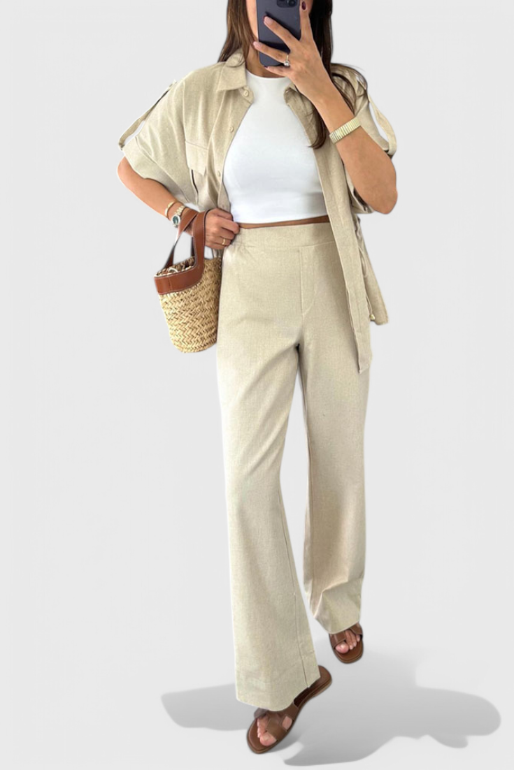 Conjunto de Camisa y Pantalones de Dos Piezas Relaxed
