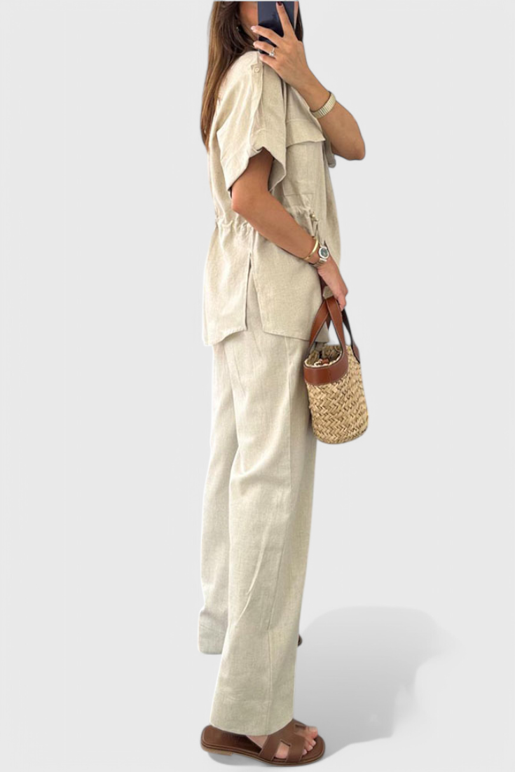 Conjunto de Camisa y Pantalones de Dos Piezas Relaxed