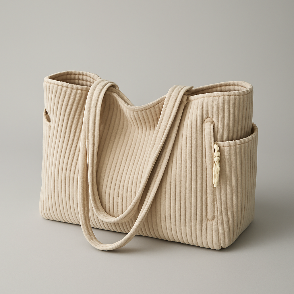 Irene | Bolsa de mano acanalada con detalle de cordón