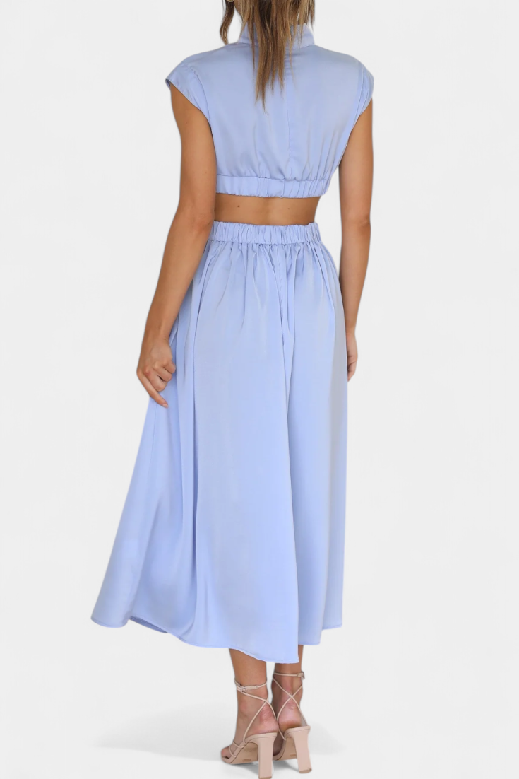 Conjunto de Vestido con Abertura Lateral
