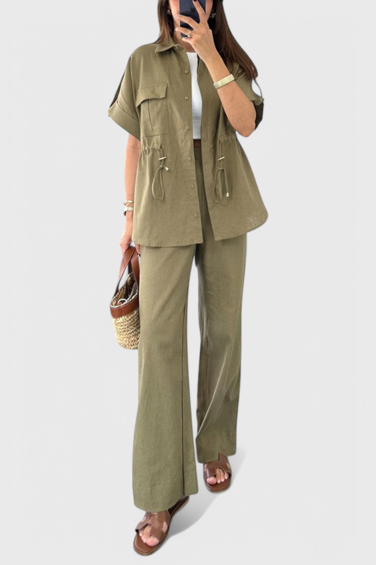 Conjunto de Camisa y Pantalones de Dos Piezas Relaxed