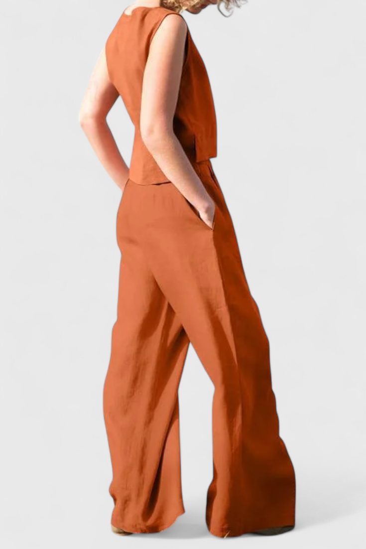 Conjunto Vintage Sin Mangas de Verano