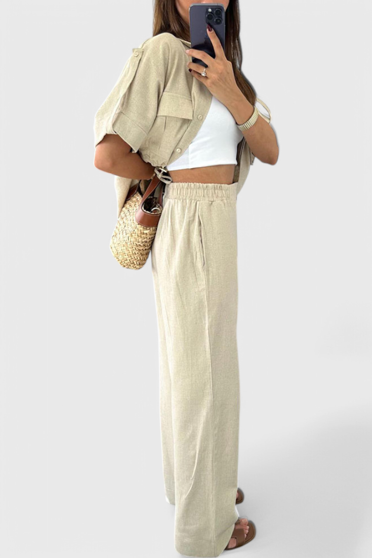 Conjunto de Camisa y Pantalones de Dos Piezas Relaxed