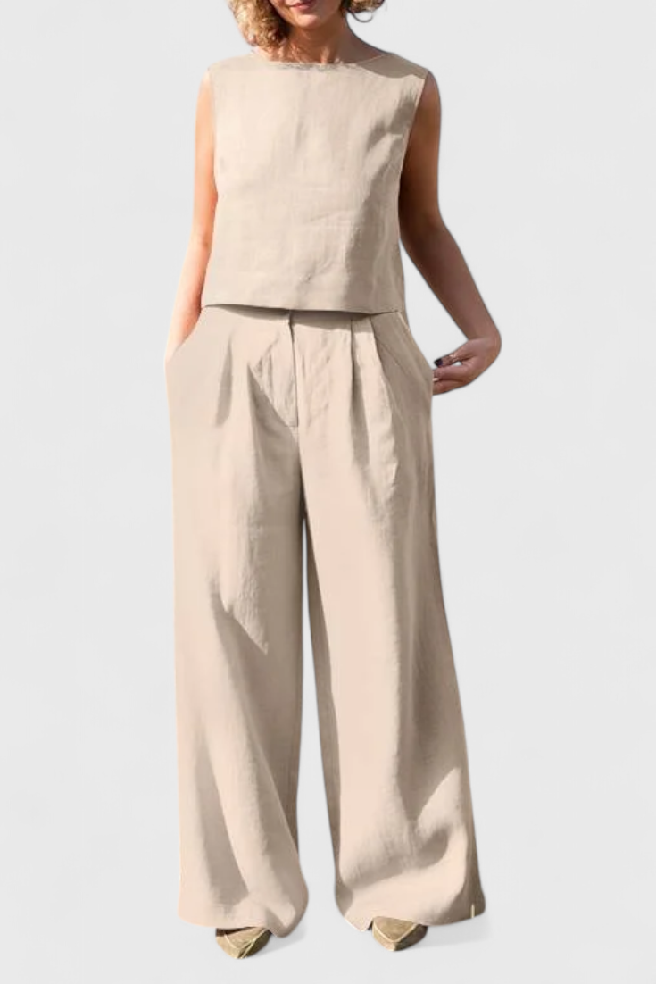 Conjunto Vintage Sin Mangas de Verano