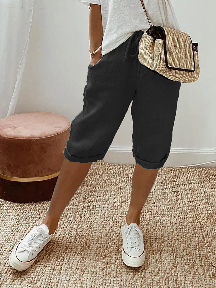 Shorts de Lino y Algodón para Mujer - 1+1 Gratis