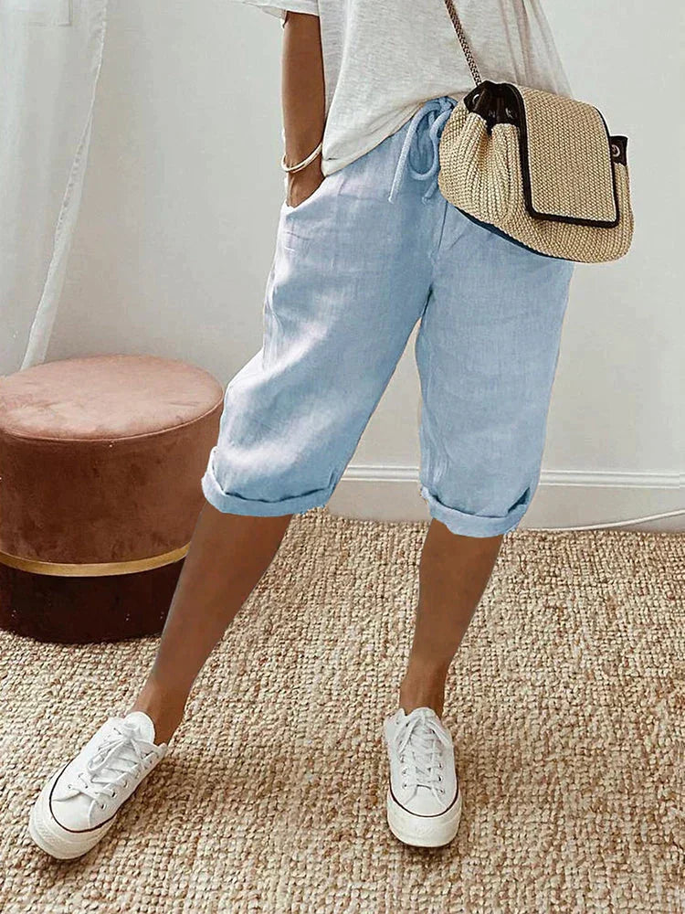 Shorts de Lino y Algodón para Mujer - 1+1 Gratis