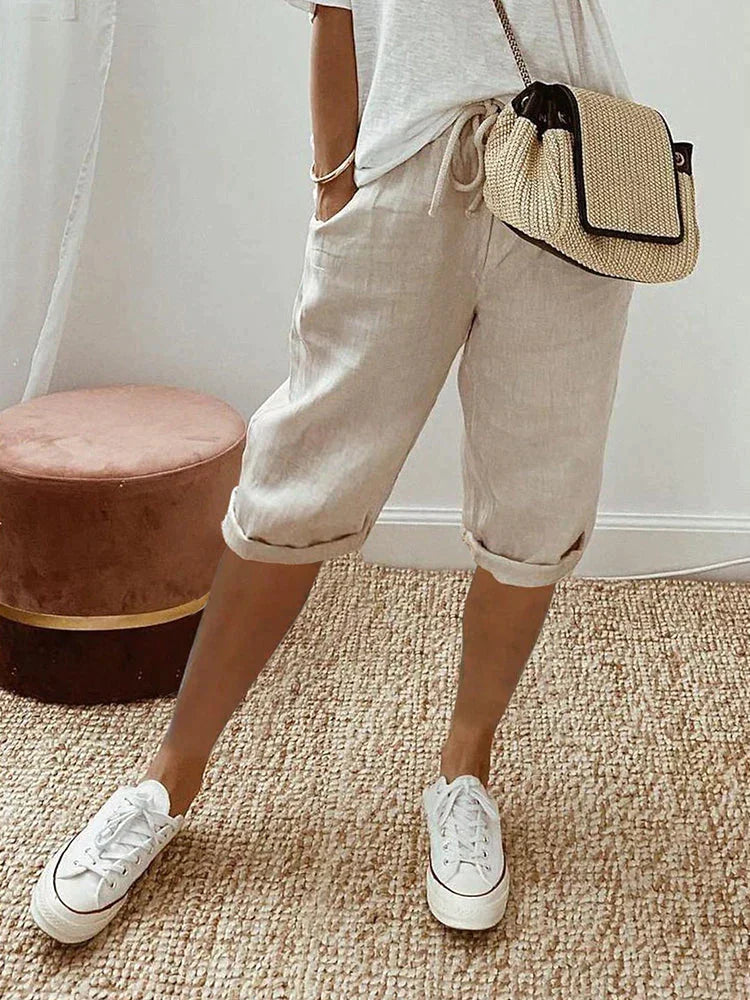 Shorts de Lino y Algodón para Mujer - 1+1 Gratis