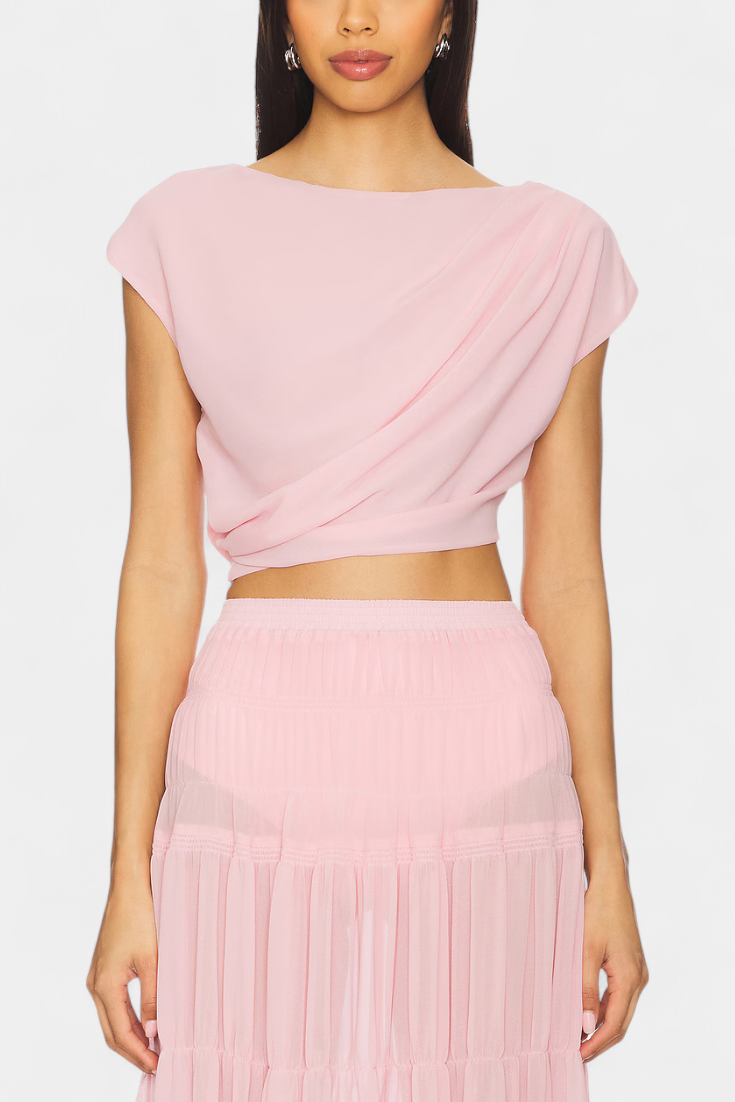 Falda de Chifón con Cintura Elástica y Capas