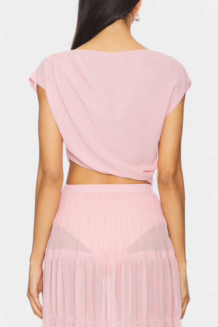 Falda de Chifón con Cintura Elástica y Capas