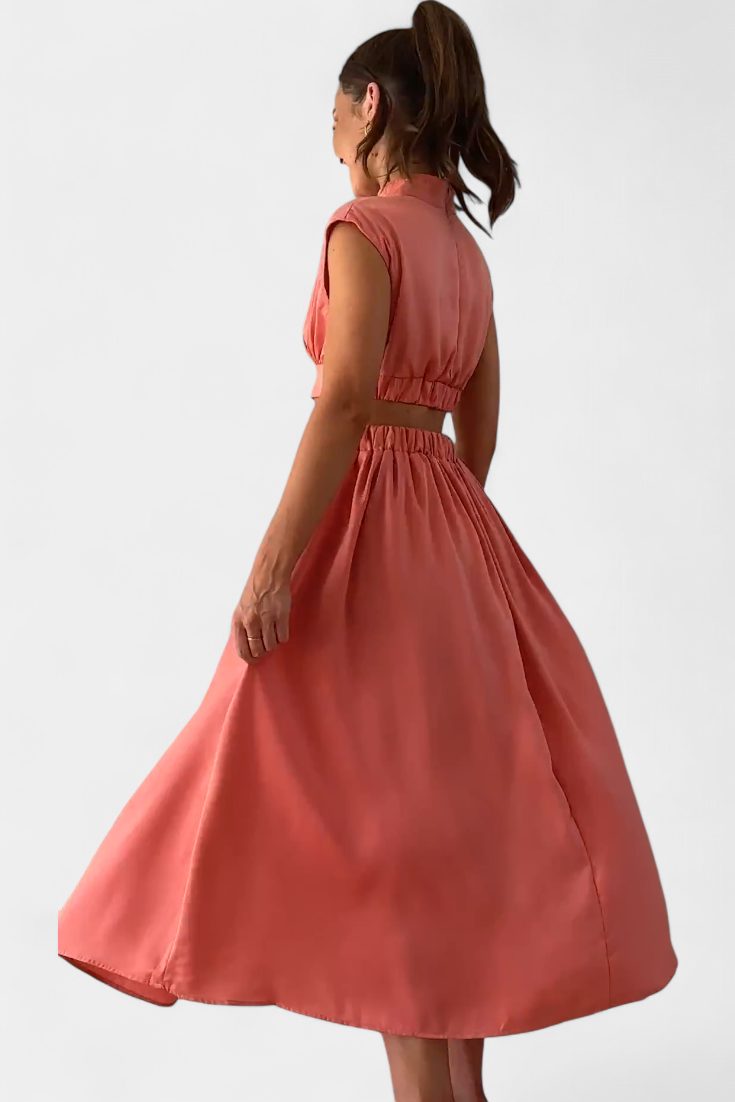 Conjunto de Vestido con Abertura Lateral